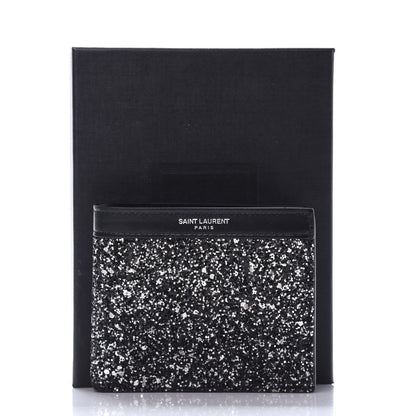 Saint Laurent Calfskin Sequin Bifold Wallet Gunmetal 7 of 7