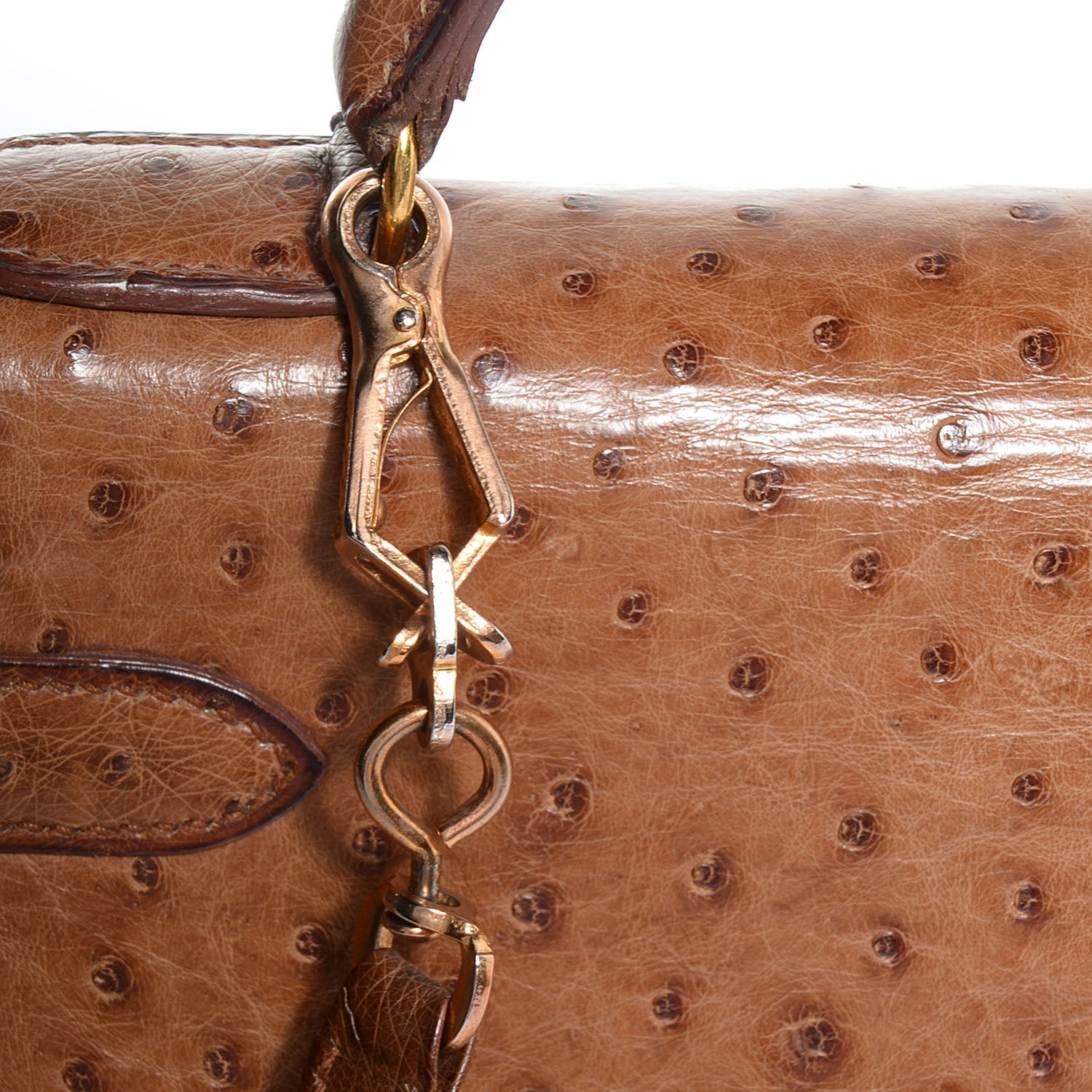 Hermes Ostrich Kelly Sellier 32 Gold 15 of 24