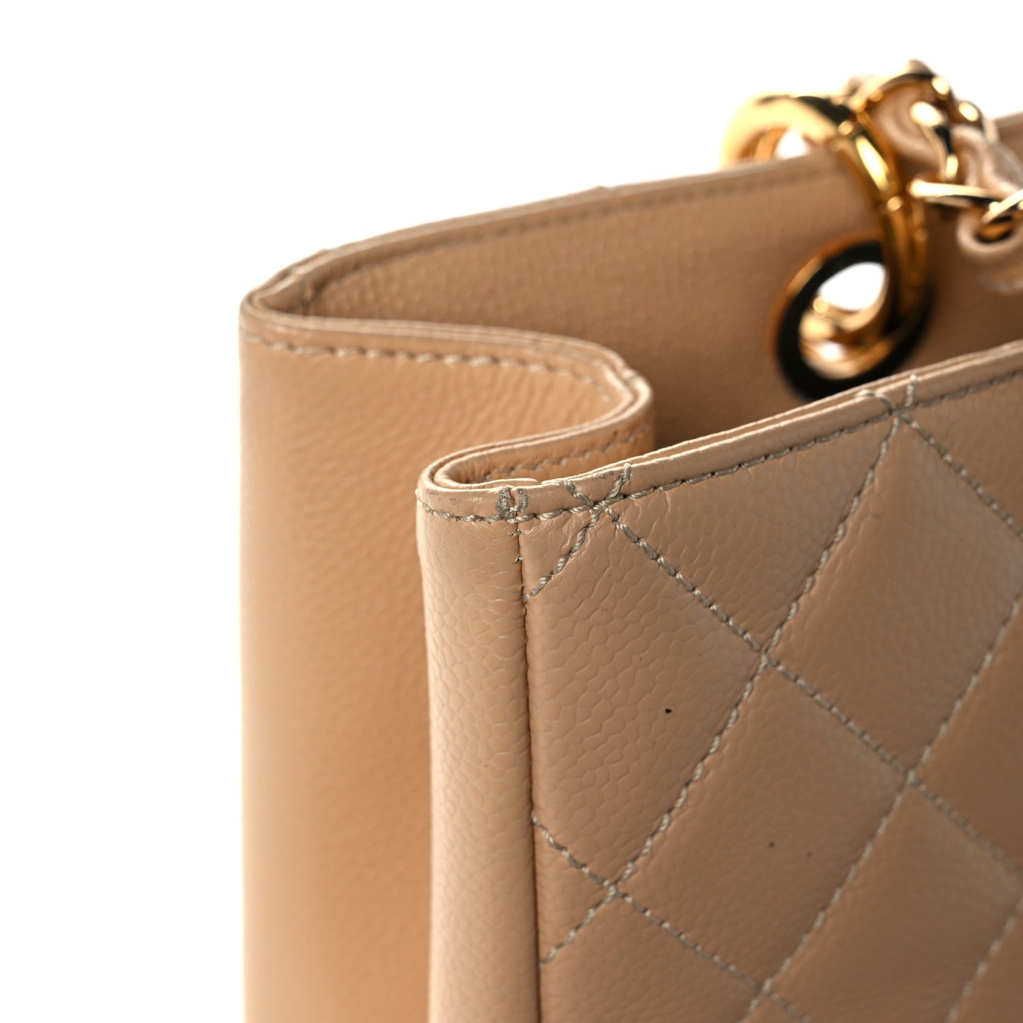 Caviar Quilted Grand Shopping Tote GST Beige