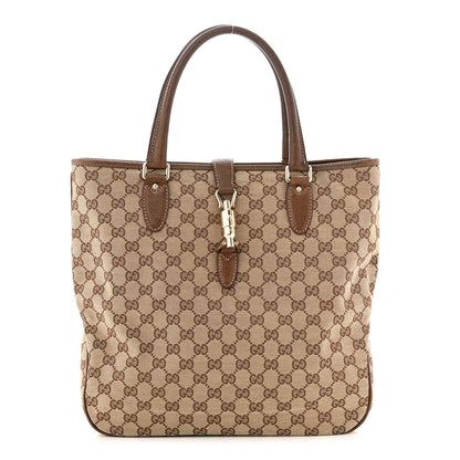 Gucci Monogram Piston Lock Tote Brown 1 of 13