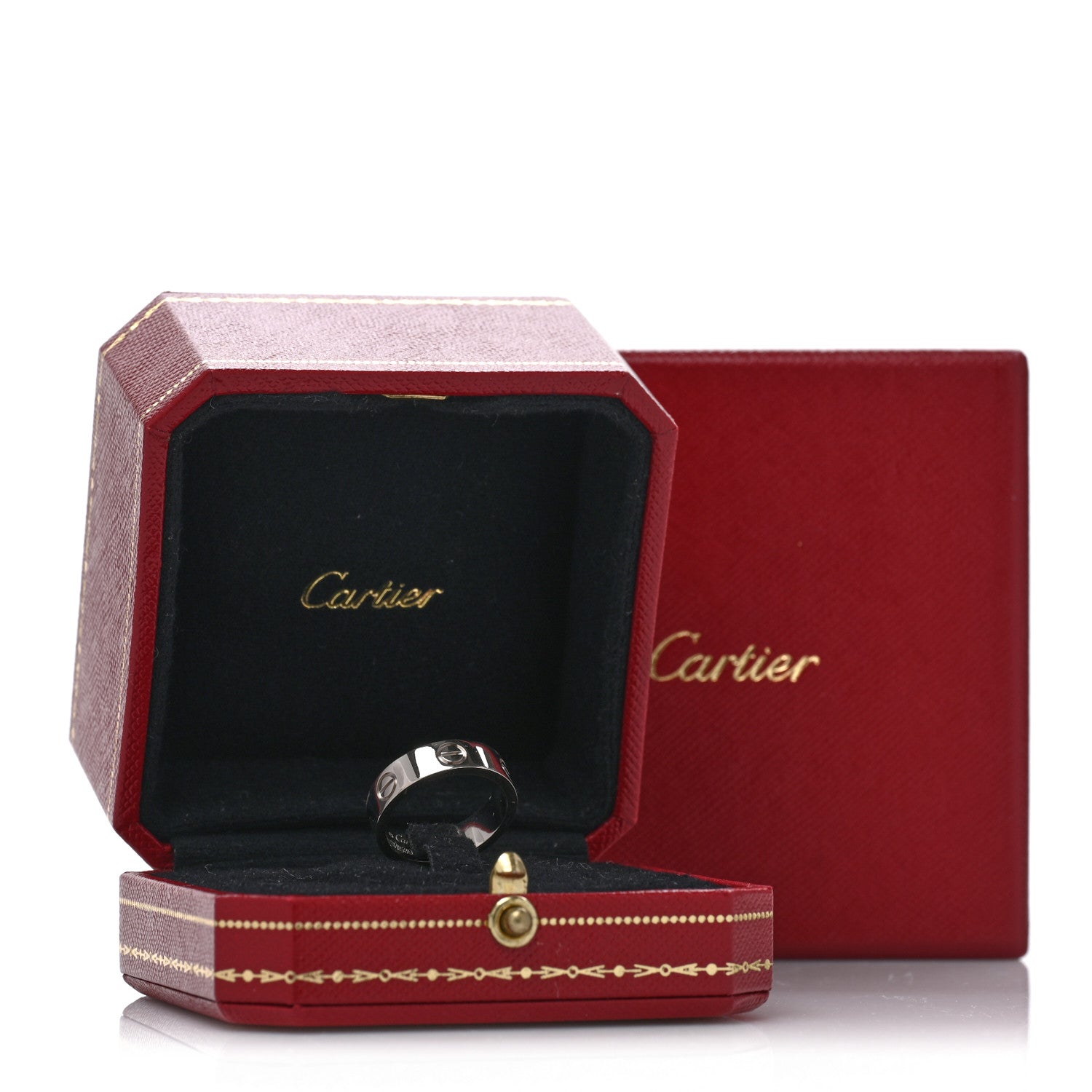 Cartier 18K White Gold 5.5mm LOVE Ring 53 6.5 5 of 5