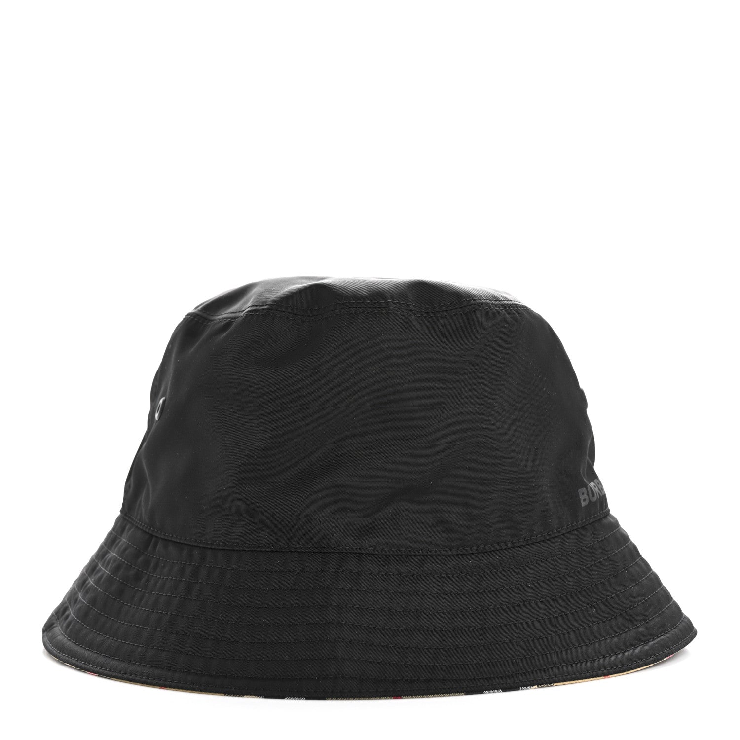 Burberry Cotton Gabardine Vintage Check Reversible Bucket Hat M Black Sand 6 of 14