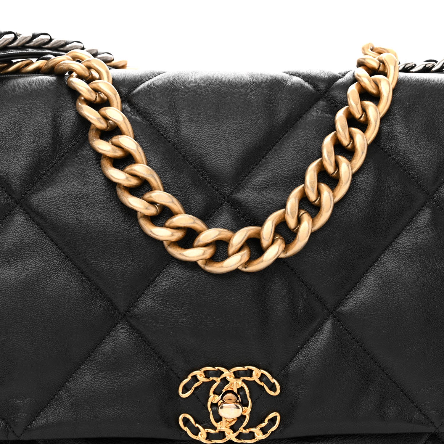 Chanel Lambskin Quilted Maxi Chanel 19 Flap Black 8 of 10