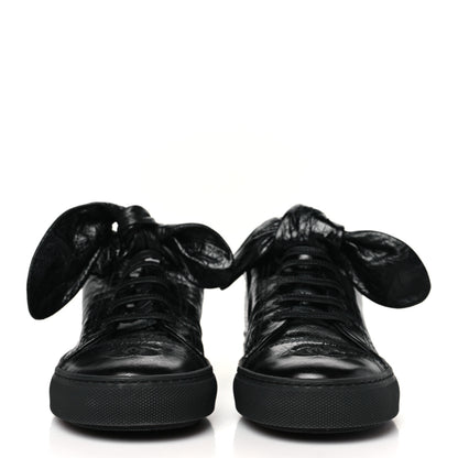 Chanel Crumpled Calfskin Womens CC Bow Sneakers 35.5 Black 3 of 10