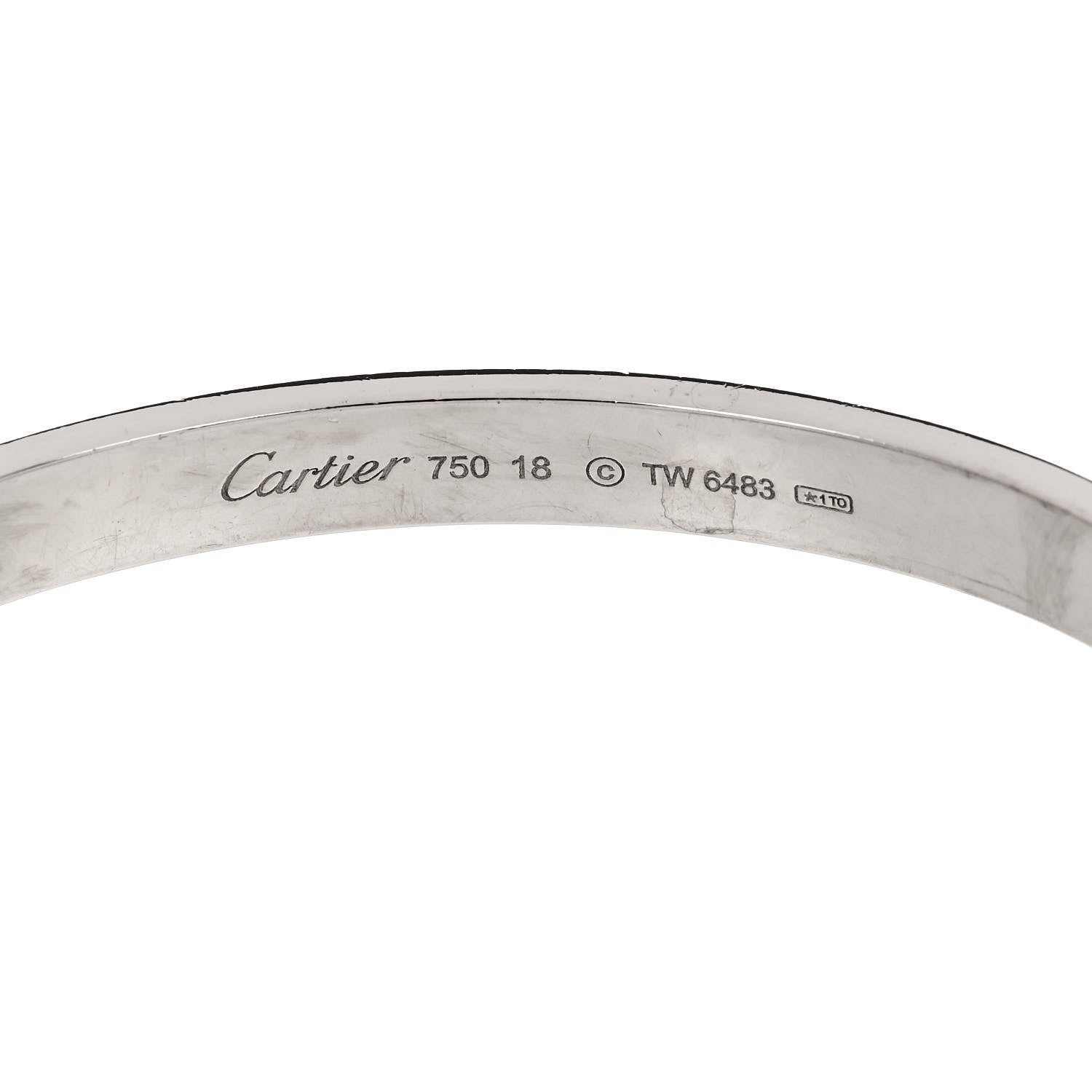 Cartier 18K White Gold LOVE Bracelet 18 6 of 9