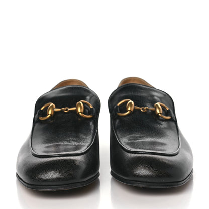 Gucci Goatskin Womens Horsebit Mid-Heel Loafers 38 Black 2 of 8