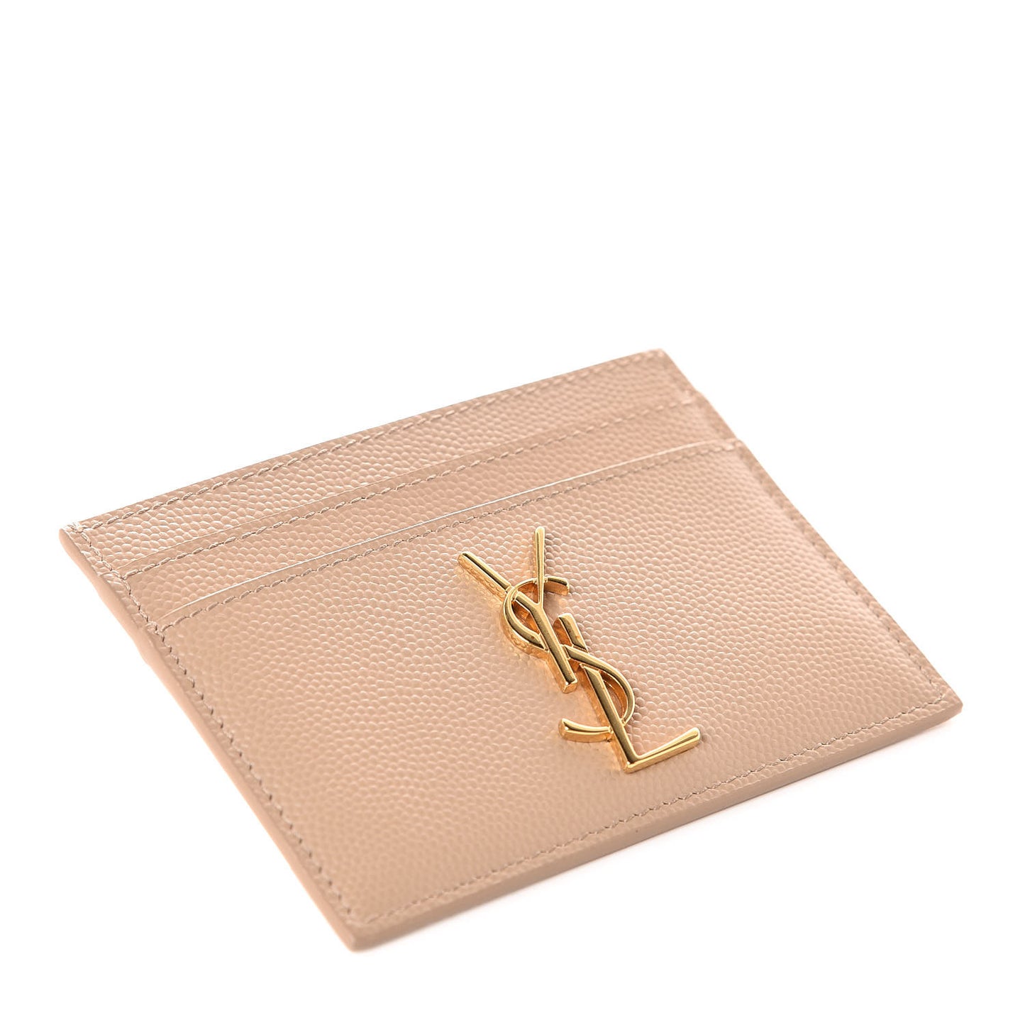 Grain De Poudre Monogram Credit Card Case Dark Beige