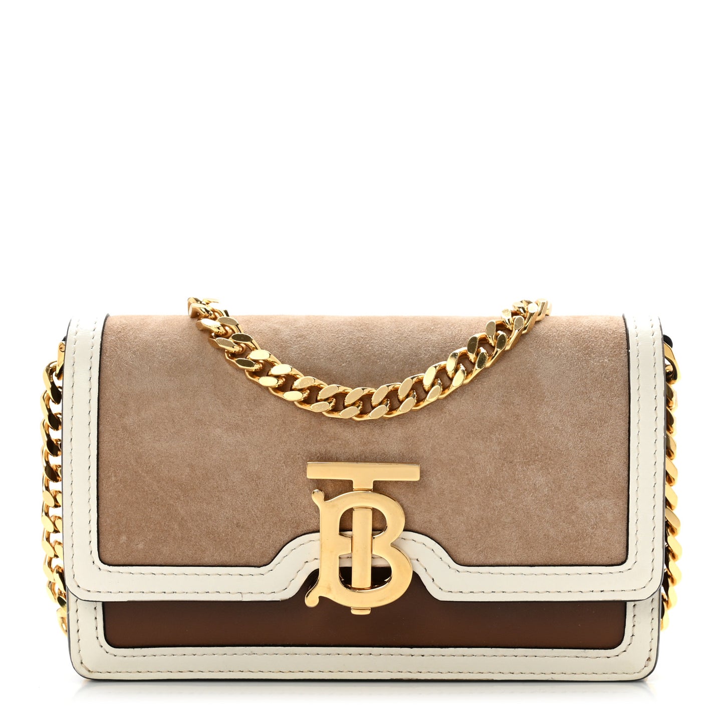 Suede Calfskin Large Jessie Chain TB Bag Biscuit