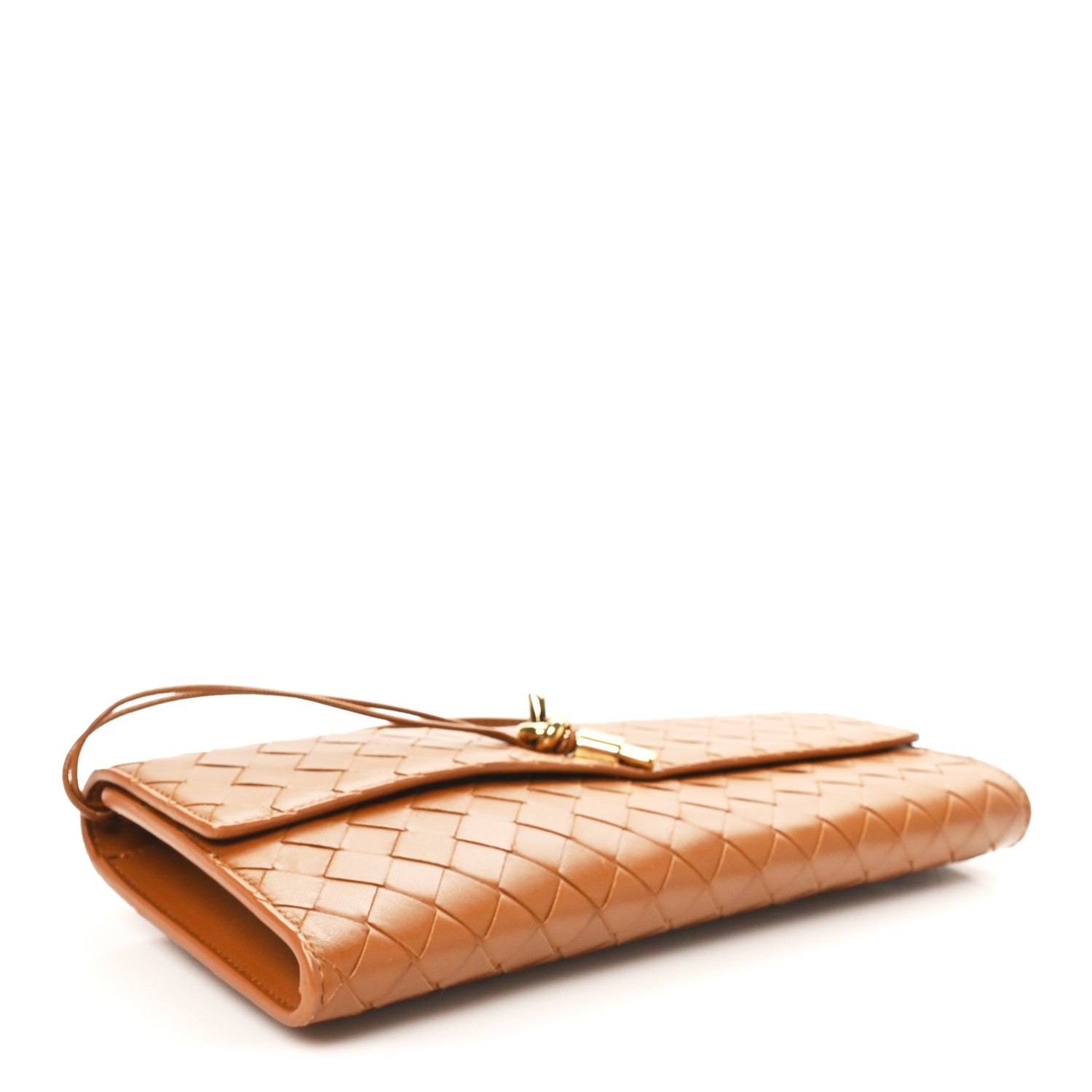 Bottega Veneta Nappa Intrecciato Long Andiamo Top Handle Clutch Cognac 4 of 7