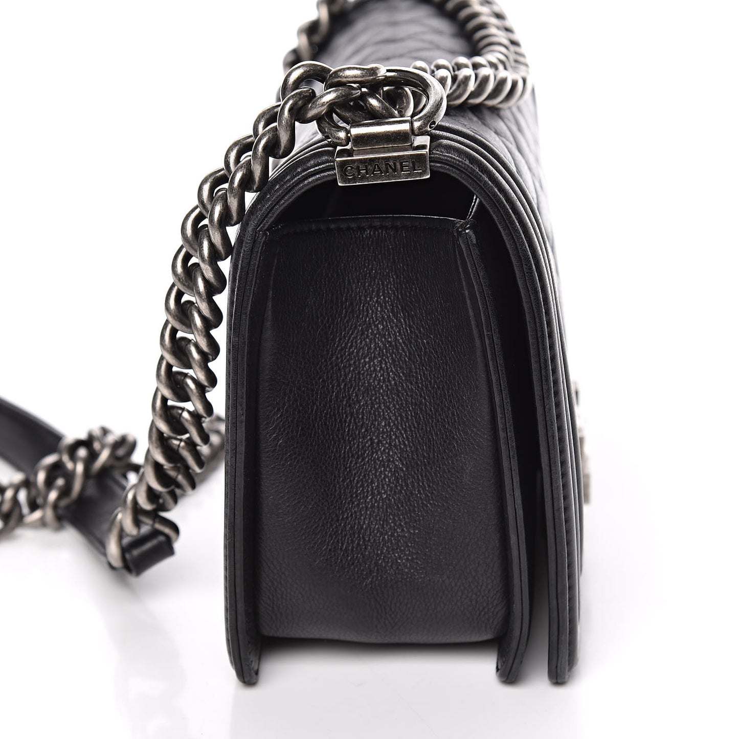 Calfskin Quilted Medium Boy Flap Black