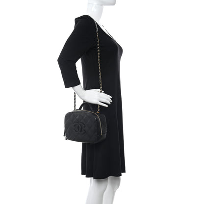 Chanel Caviar Quilted CC Small Top Handle Vanity Case Black 2 of 10