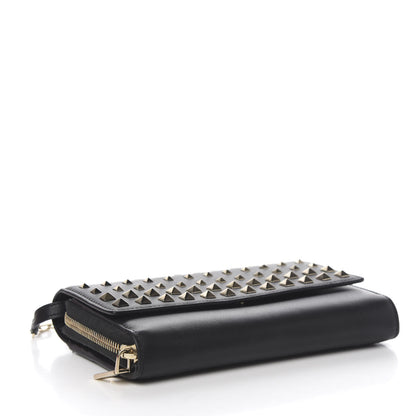 Valentino Garavani Vitello Rockstud Carry Secrets Continental Wallet On Chain Black 3 of 11