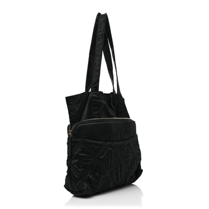 Chanel Nylon Grosgrain Large Lifestyle Pouch With Foldable Tote Black 2 of 9