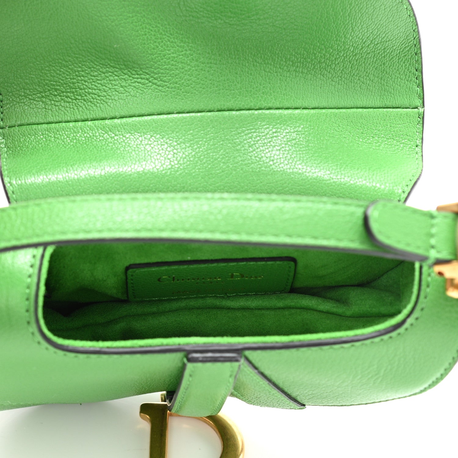 Christian Dior Goatskin Micro Saddle Bag Green 8 of 19