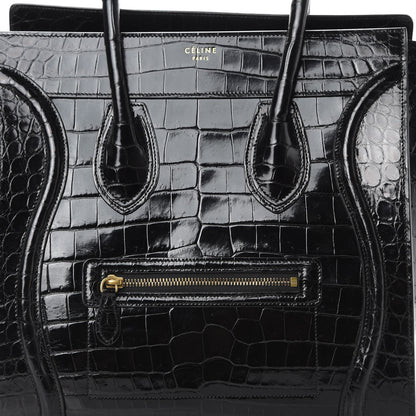 Celine Crocodile Mini Luggage Black 8 of 14