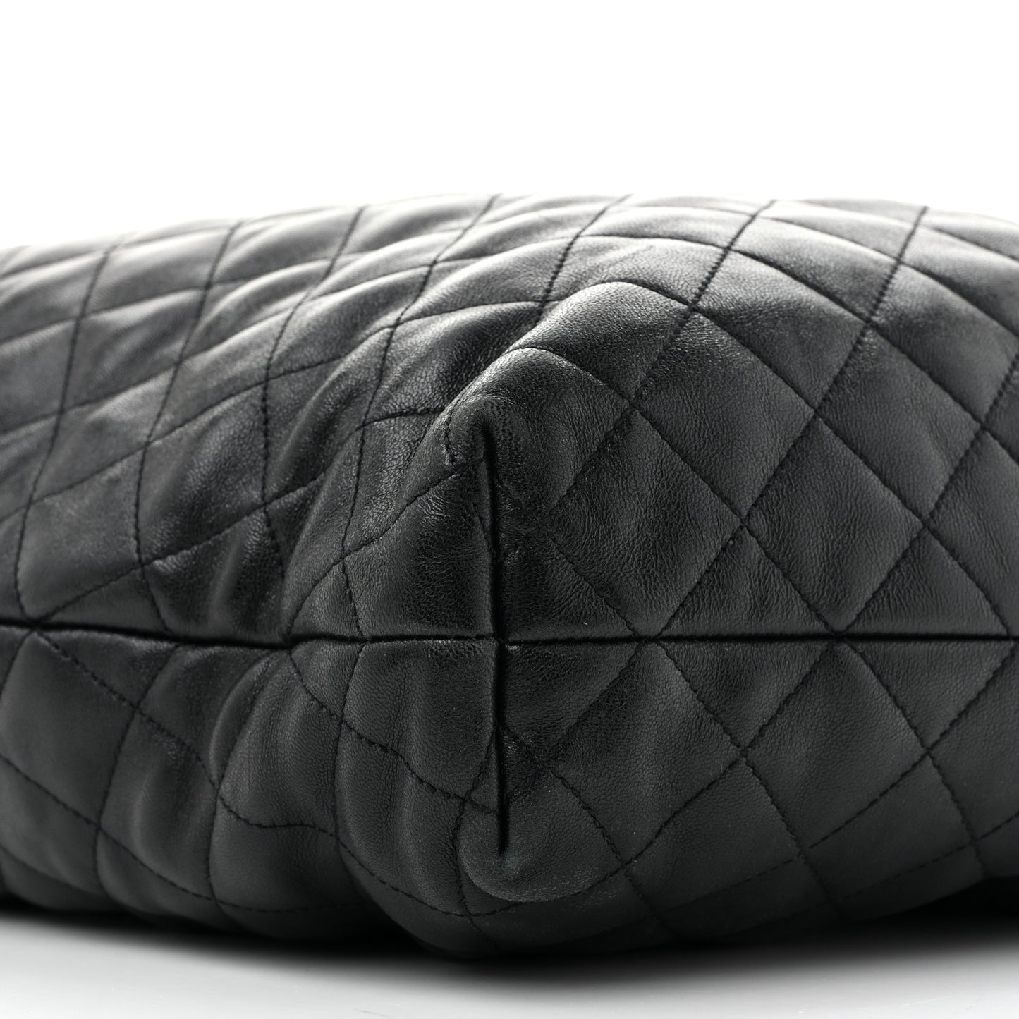 Lambskin Quilted Maxi Icare Shopping Tote Black