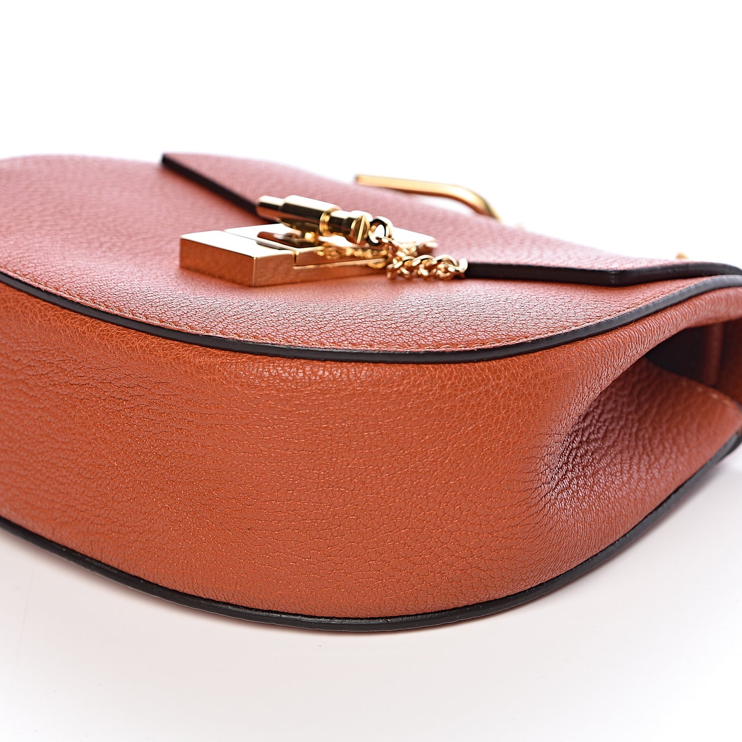 Grained Lambskin Mini Drew Shoulder Bag Foxy Orange