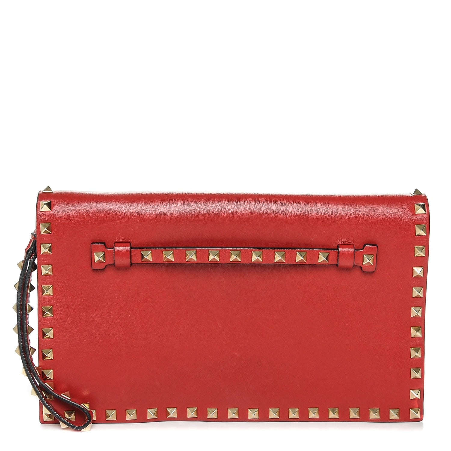 Valentino Garavani Nappa Rockstud Wristlet Clutch Rosso Valentino 1 of 9