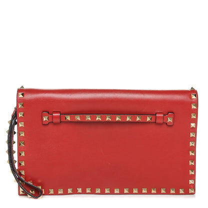 Valentino Garavani Nappa Rockstud Wristlet Clutch Rosso Valentino 1 of 9