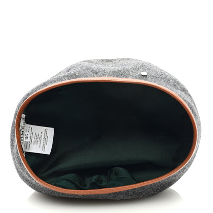 Hermes Cashmere Lambskin Femme Saint Honore Beret 56 Gris Flanelle Cognac 6 of 7