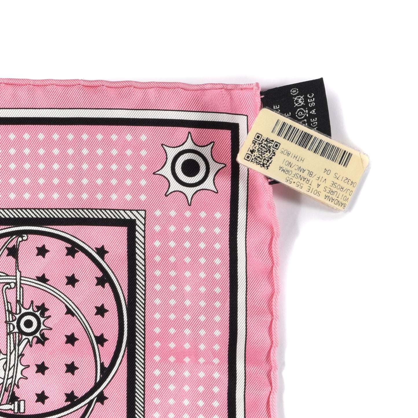 Silk Les Voitures A Transformation Bandana Scarf 55 Rose Vif White Black
