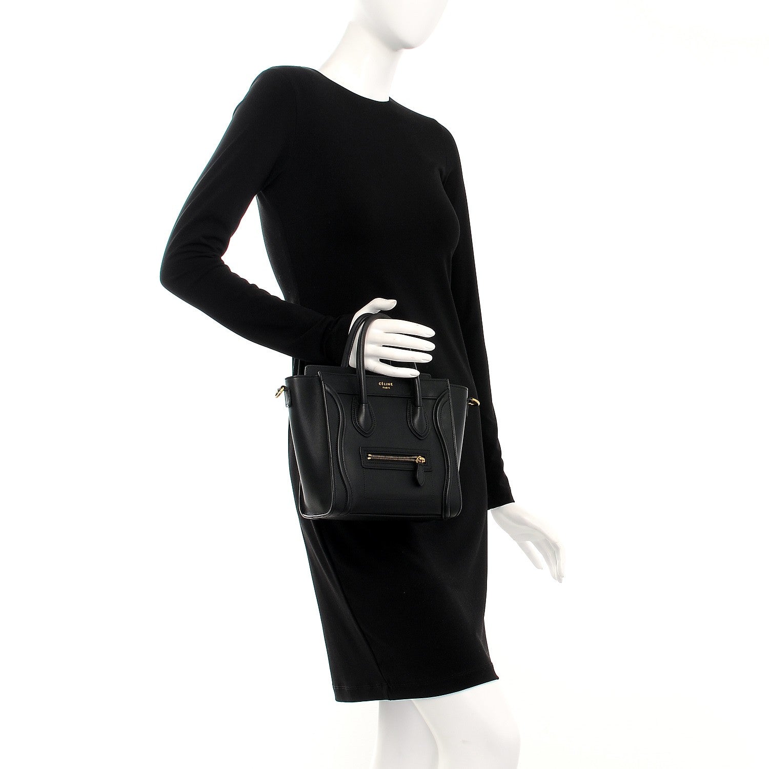 Celine Smooth Calfskin Nano Luggage Black 3 of 13