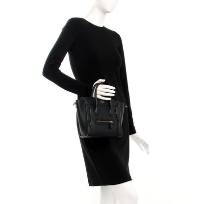Celine Smooth Calfskin Nano Luggage Black 3 of 13