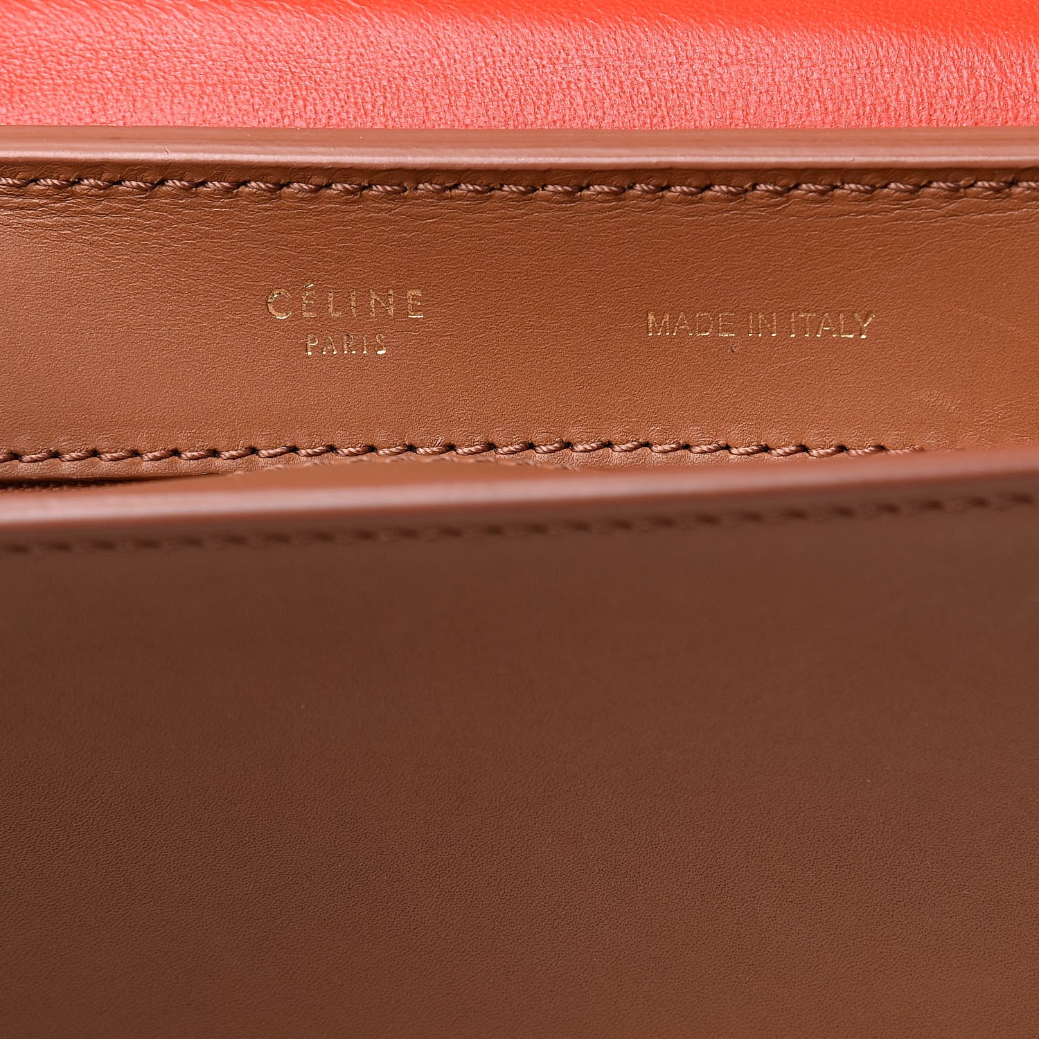 Celine Natural Calfskin Suede Medium Bi-Color Trapeze Tan 6 of 14