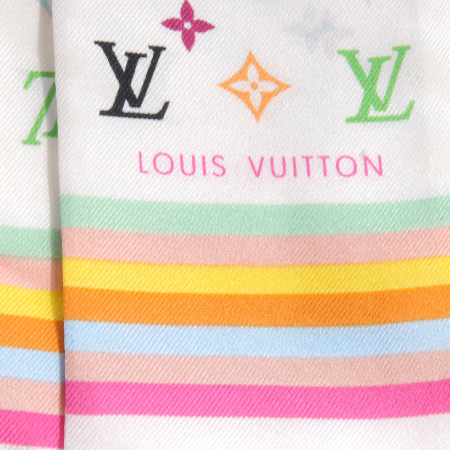 Silk Monogram Multicolor Bandeau White