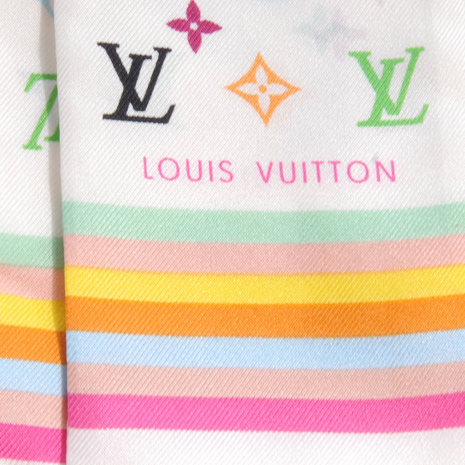 Louis Vuitton Silk Monogram Multicolor Bandeau White 3 of 5