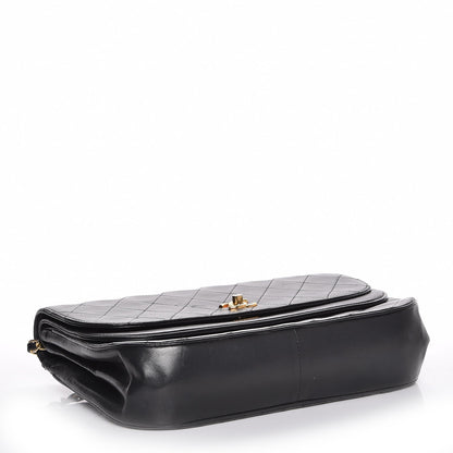 Chanel Lambskin Quilted Medium Round Double Flap Black 5 of 10