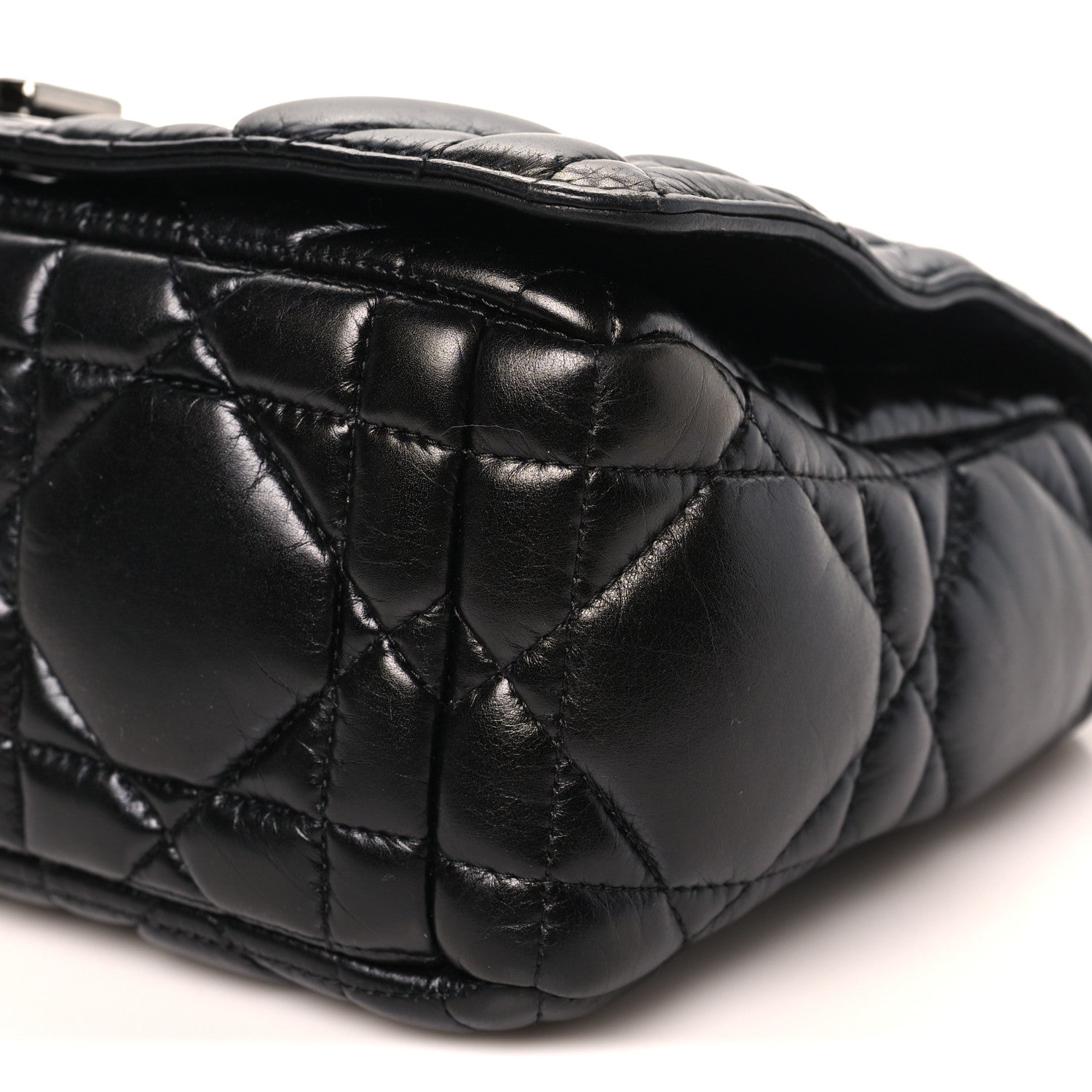 Christian Dior Calfskin Macrocannage Medium Caro Bag Black 10 of 10