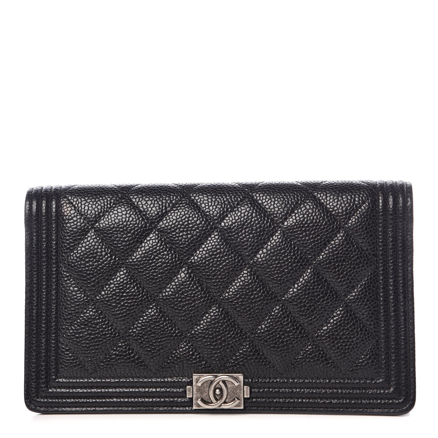 Chanel Caviar Quilted Boy Yen Wallet Black 1 of 9