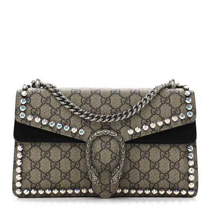 Gucci GG Supreme Monogram Crystal Small Dionysus Shoulder Bag Black 1 of 11