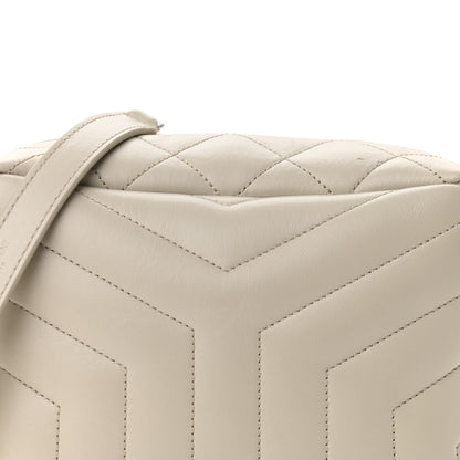 Saint Laurent Calfskin Y Quilted Monogram Small Loulou Bowling Bag Ivory 6 of 9