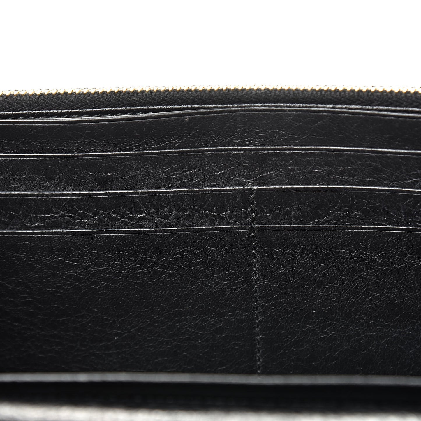 Agneau Giant 12 Gold Hardware Money Wallet Black