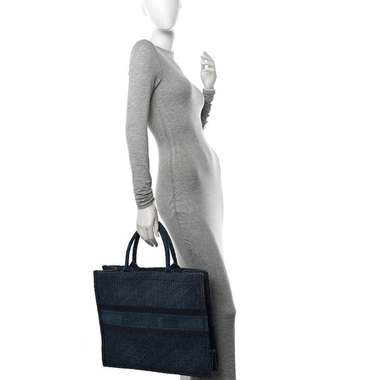 Oblique Denim Book Tote Denim Blue