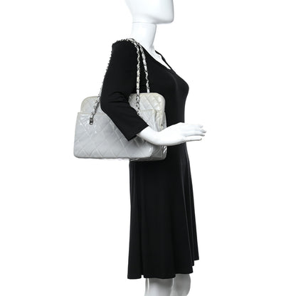 Chanel Vinyl Quilted In the Business Camera Case Light Grey 2 of 15