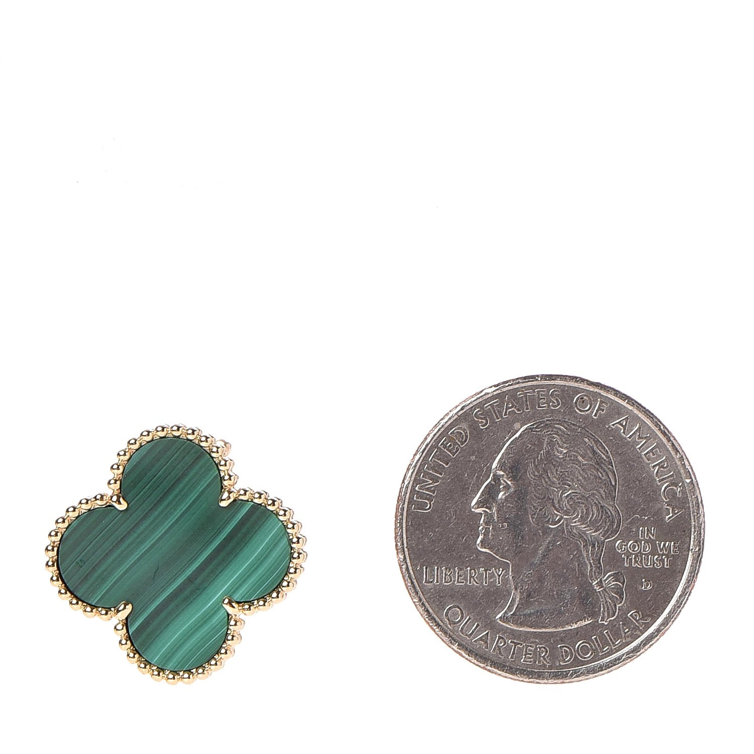 Van Cleef & Arpels 18K Yellow Gold Malachite Magic Alhambra Earrings 2 of 5