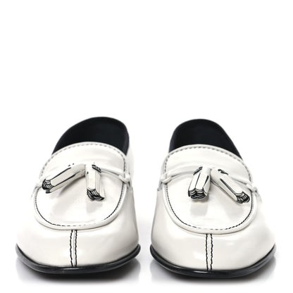 Chanel Calfskin Tassel Moccasin Loafers 38.5 White 3 of 9