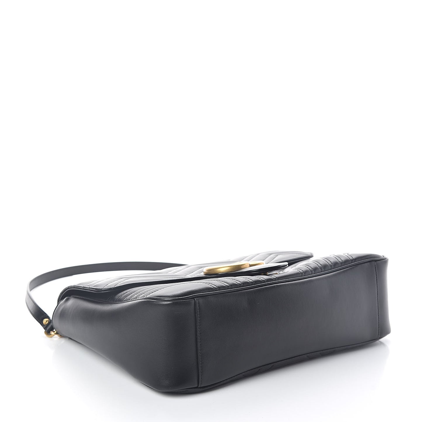 Calfskin Matelasse Large GG Marmont Shoulder Bag Black