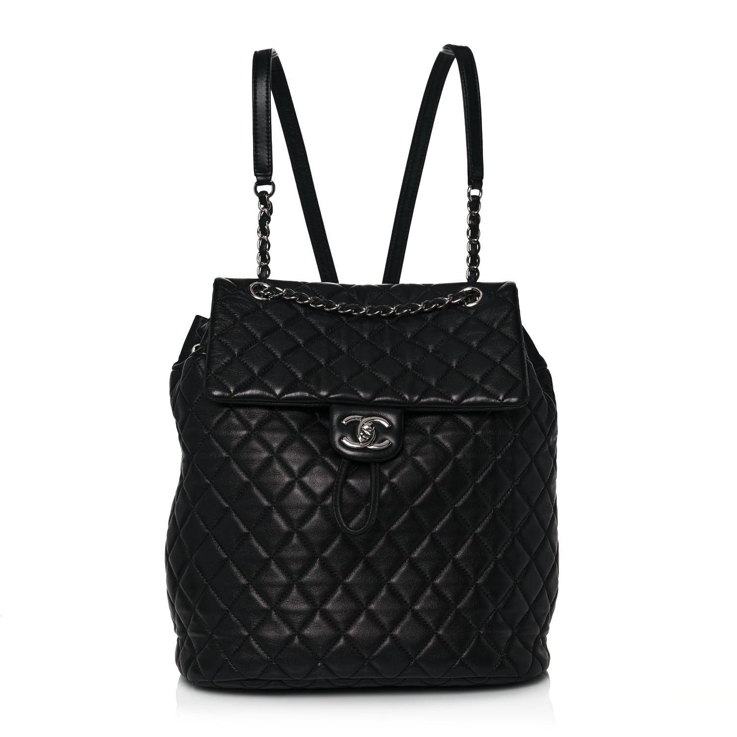 Calfskin Quilted Large Urban Spirit Backpack Black