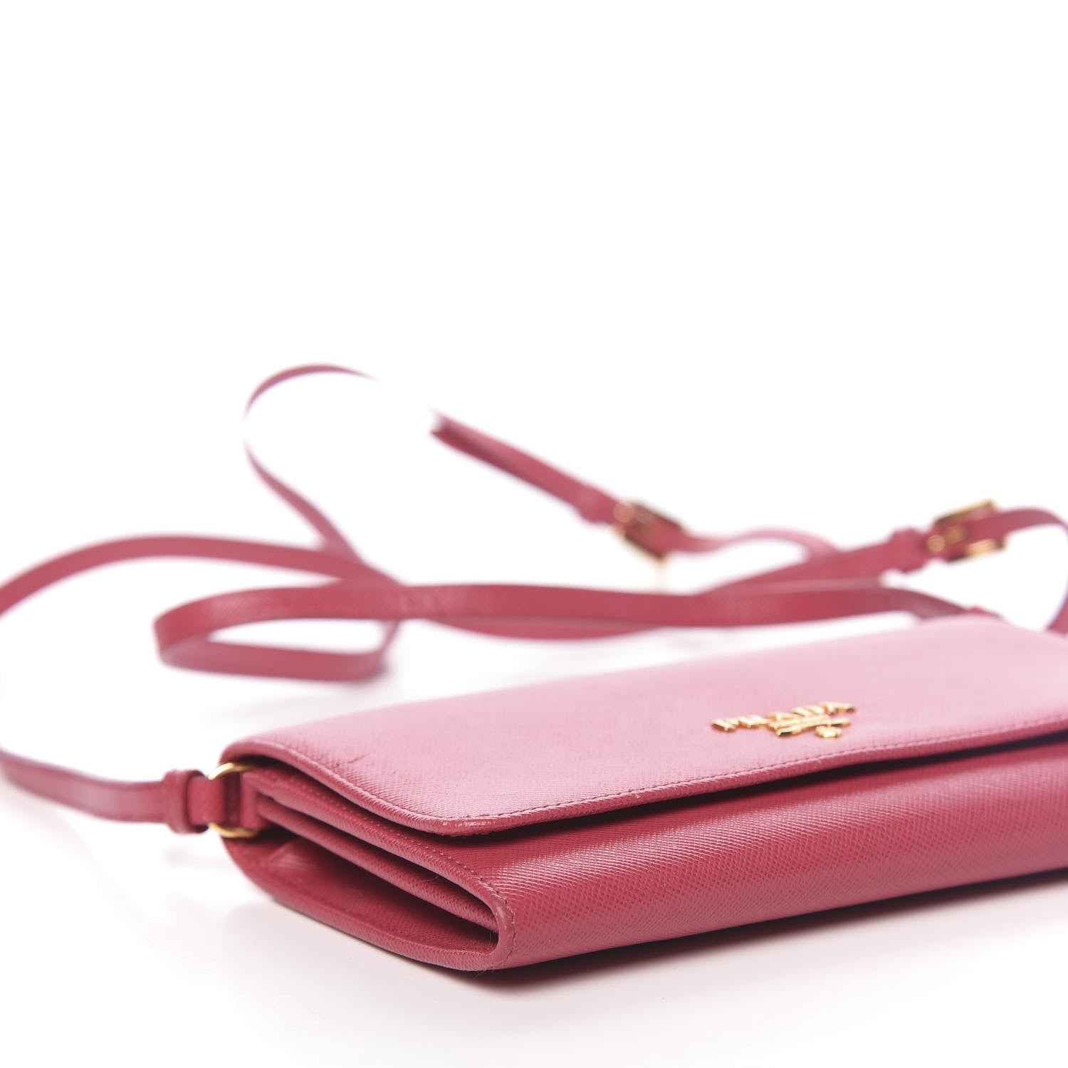 Prada Saffiano Metal Flap Wallet with Strap Peonia 7 of 9