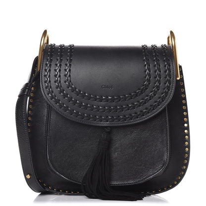 Chloe Calfskin Braided Medium Hudson Shoulder Bag Black 1 of 9