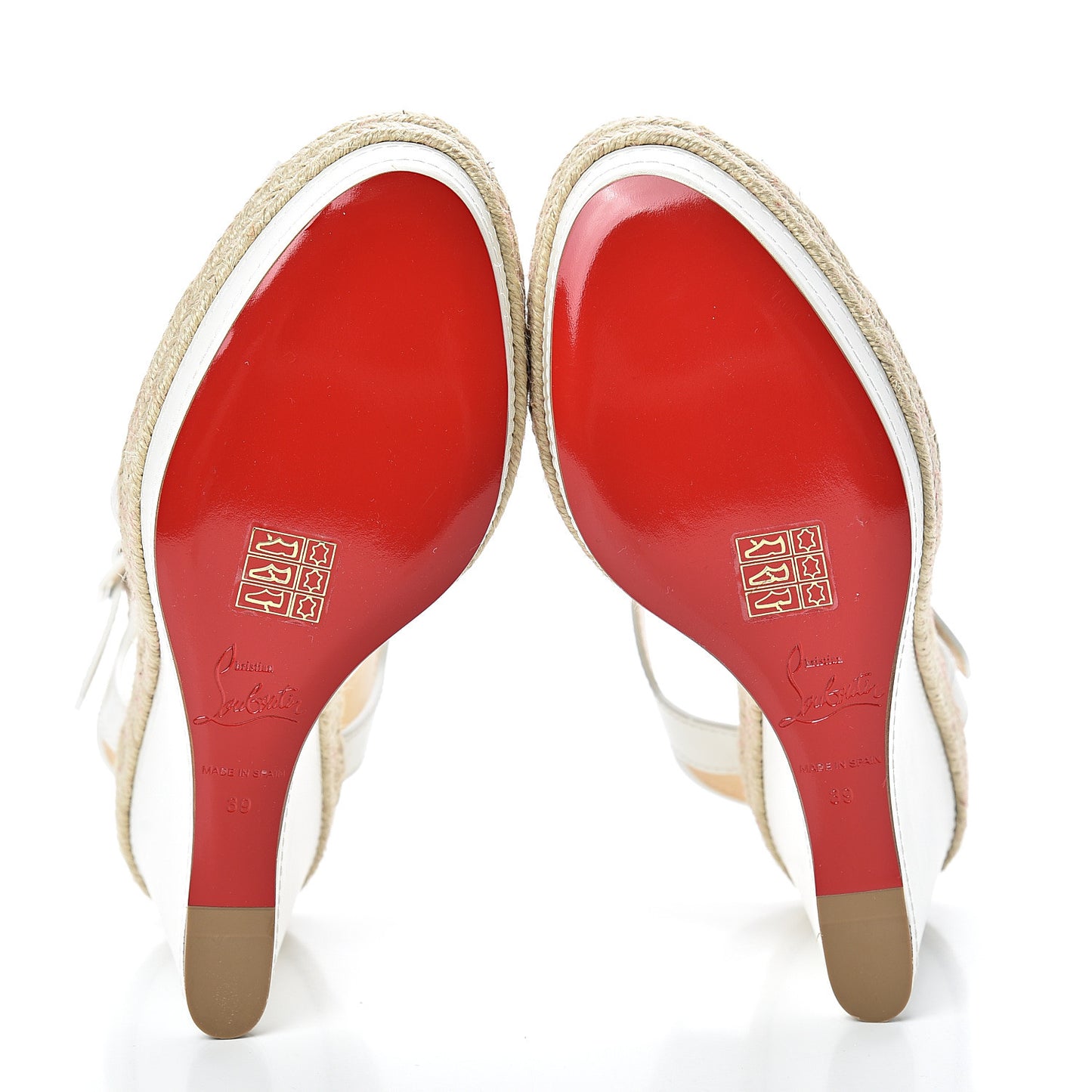 Calfskin Almeria 120 Wedge Sandals 39 Snow