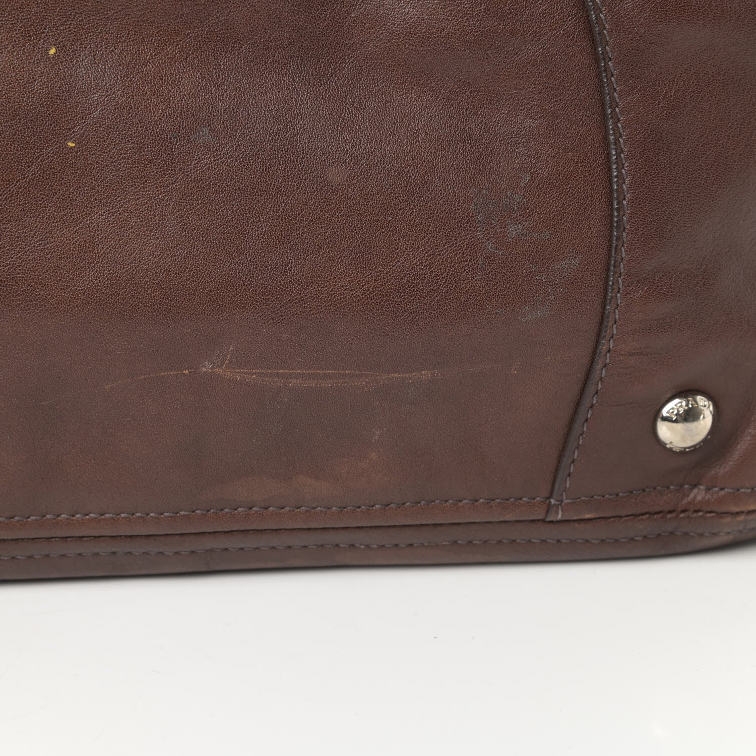 Prada Soft Calf Pleated Two Pocket Hobo Nocciolo 14 of 17
