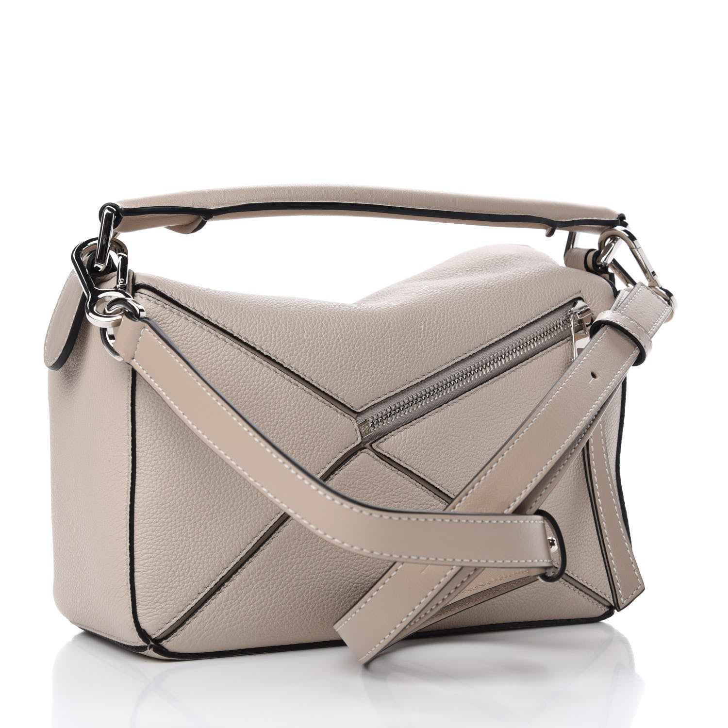 Loewe Calfskin Small Puzzle Bag Light Oat 3 of 11