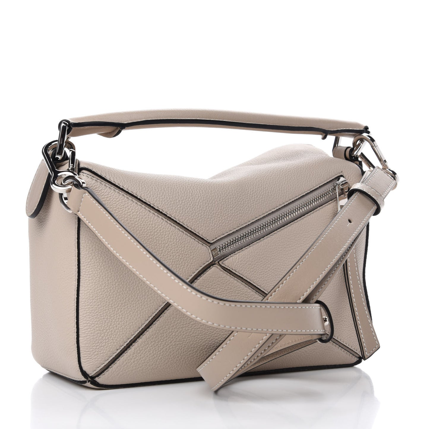Calfskin Small Puzzle Bag Light Oat