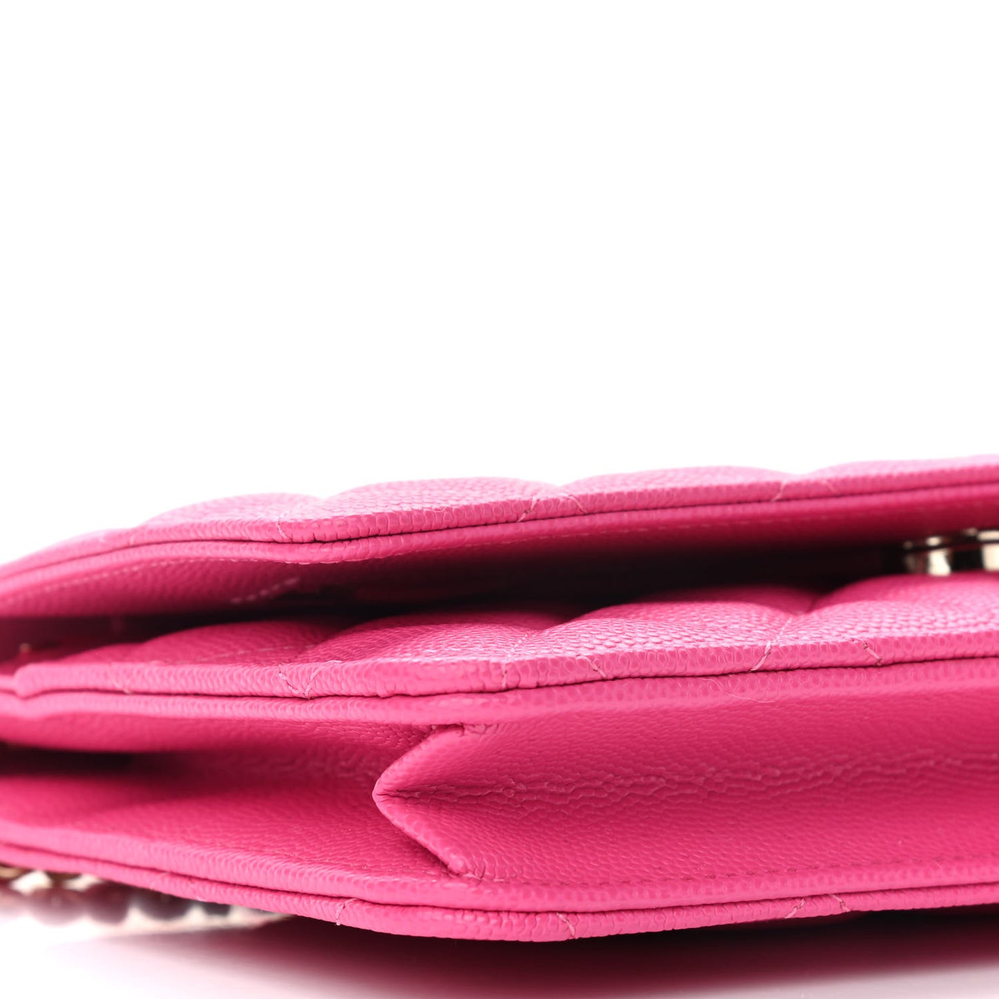 Caviar Quilted Wallet on Chain WOC Dark Pink
