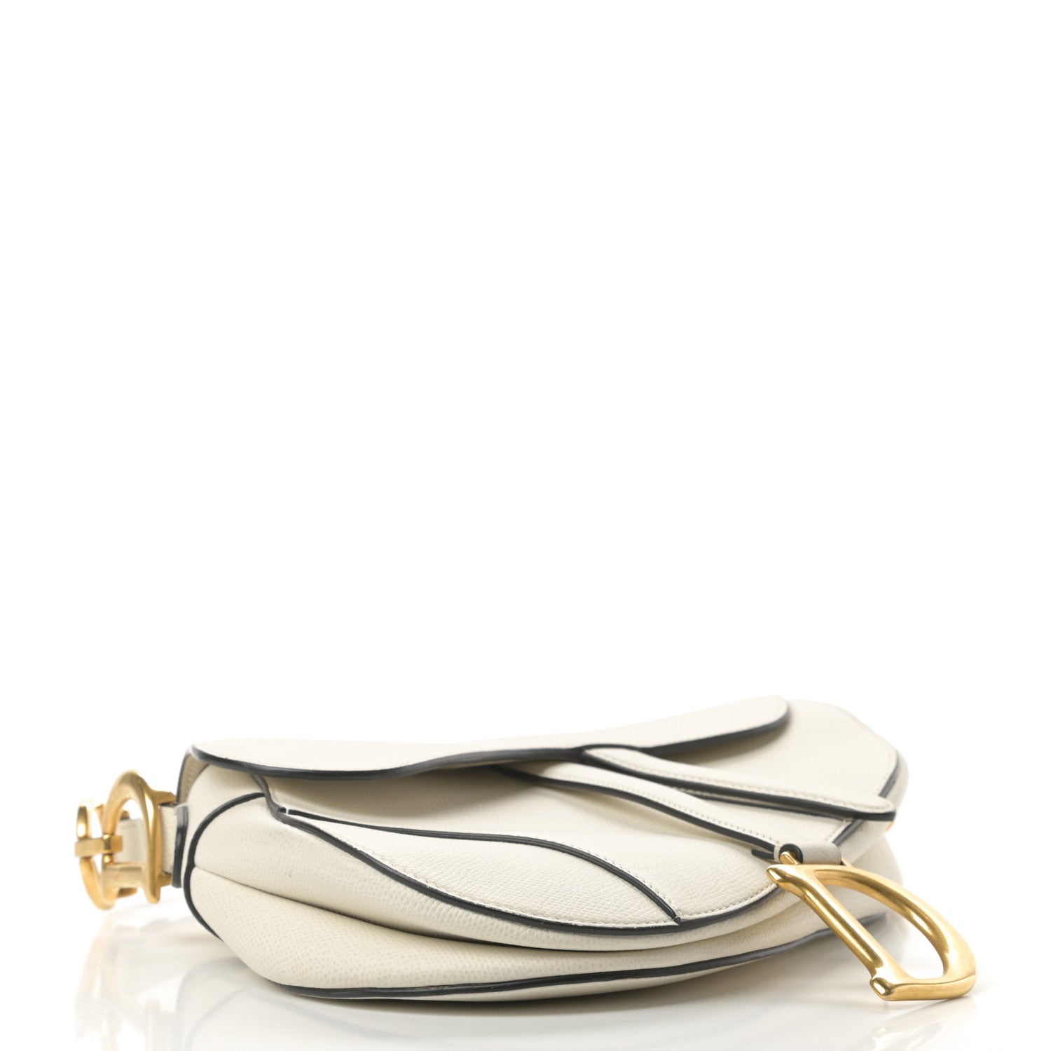 Christian Dior Grained Calfskin Saddle Bag White 4 of 11